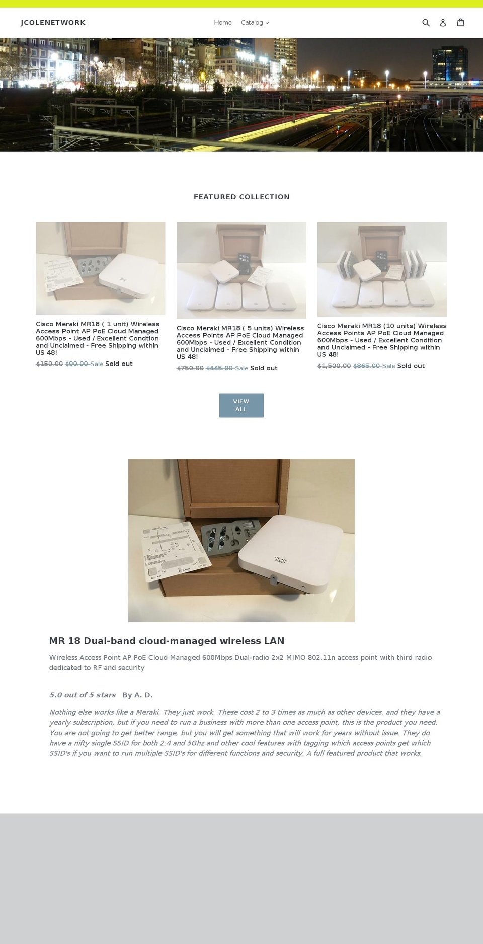 jcolenetwork.com — Shopify storefront screenshot
