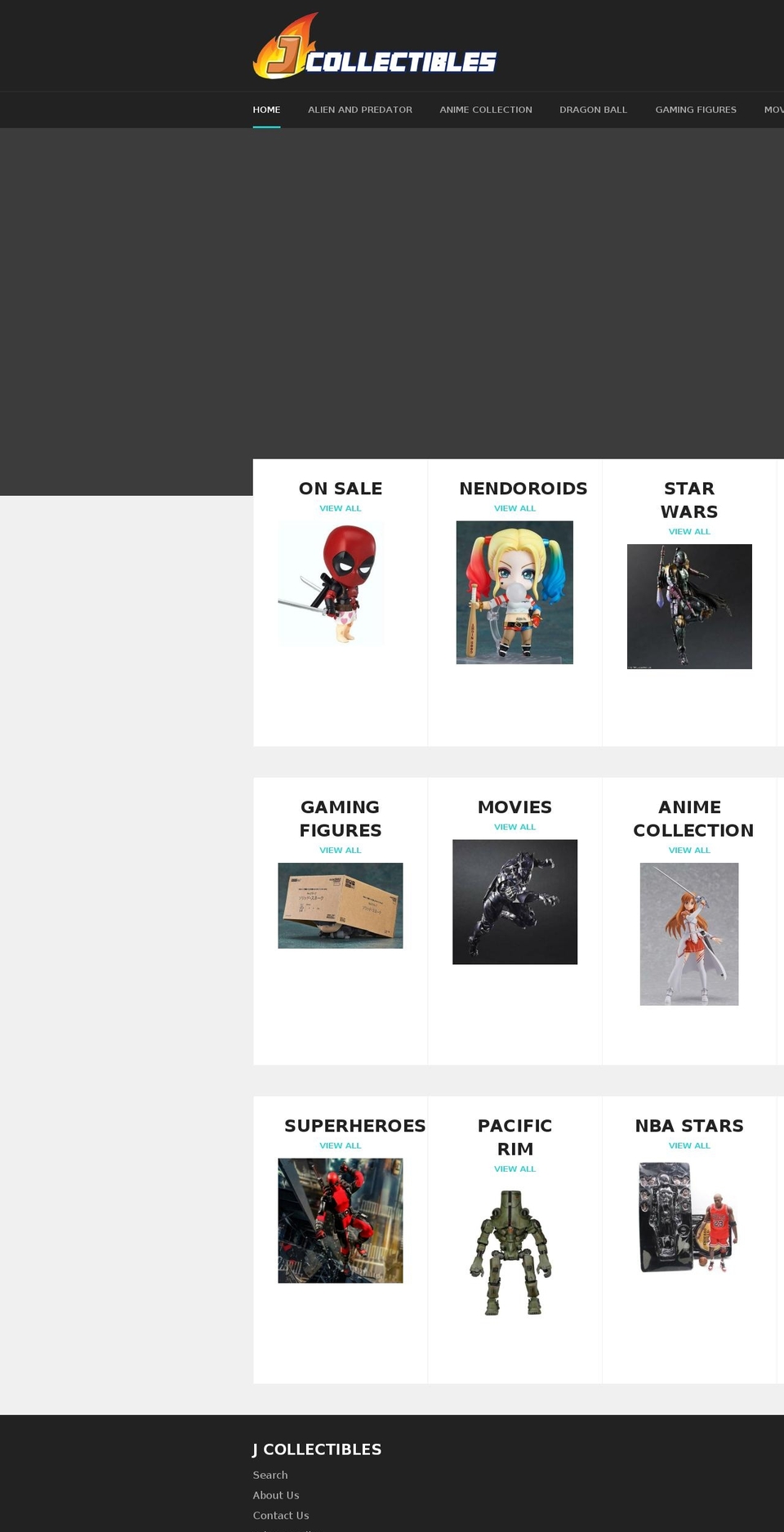 jcollectibles.com — Shopify storefront screenshot