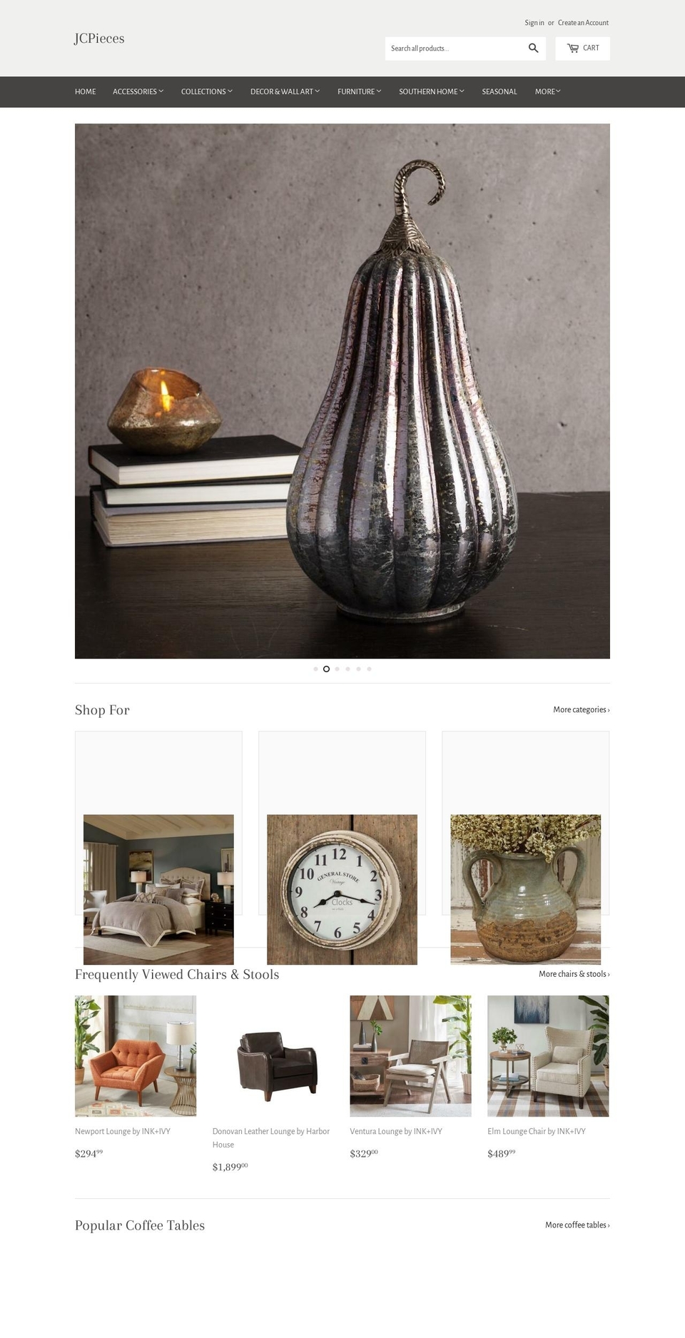 jcpieces.com — Shopify storefront screenshot