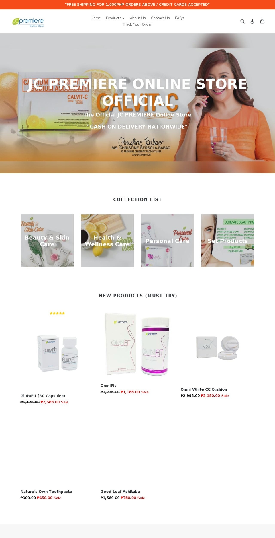 jcpremiereonlinestore.com shopify website screenshot