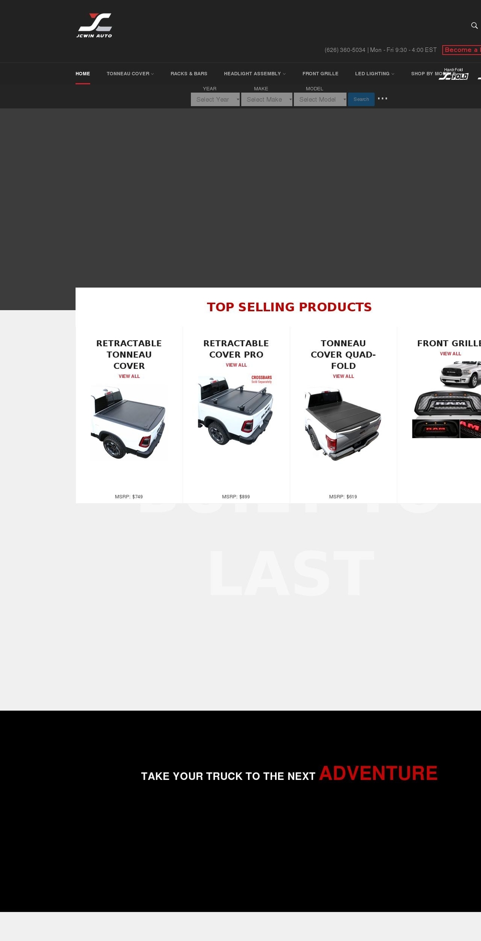 jcwinauto.com shopify website screenshot