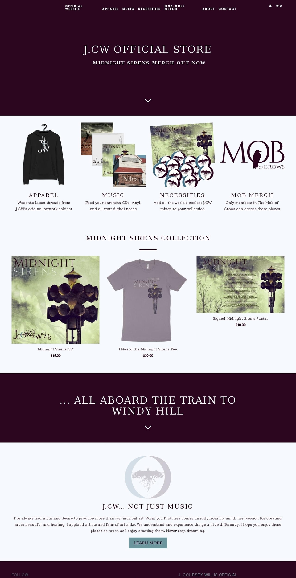 jcwstore.com shopify website screenshot