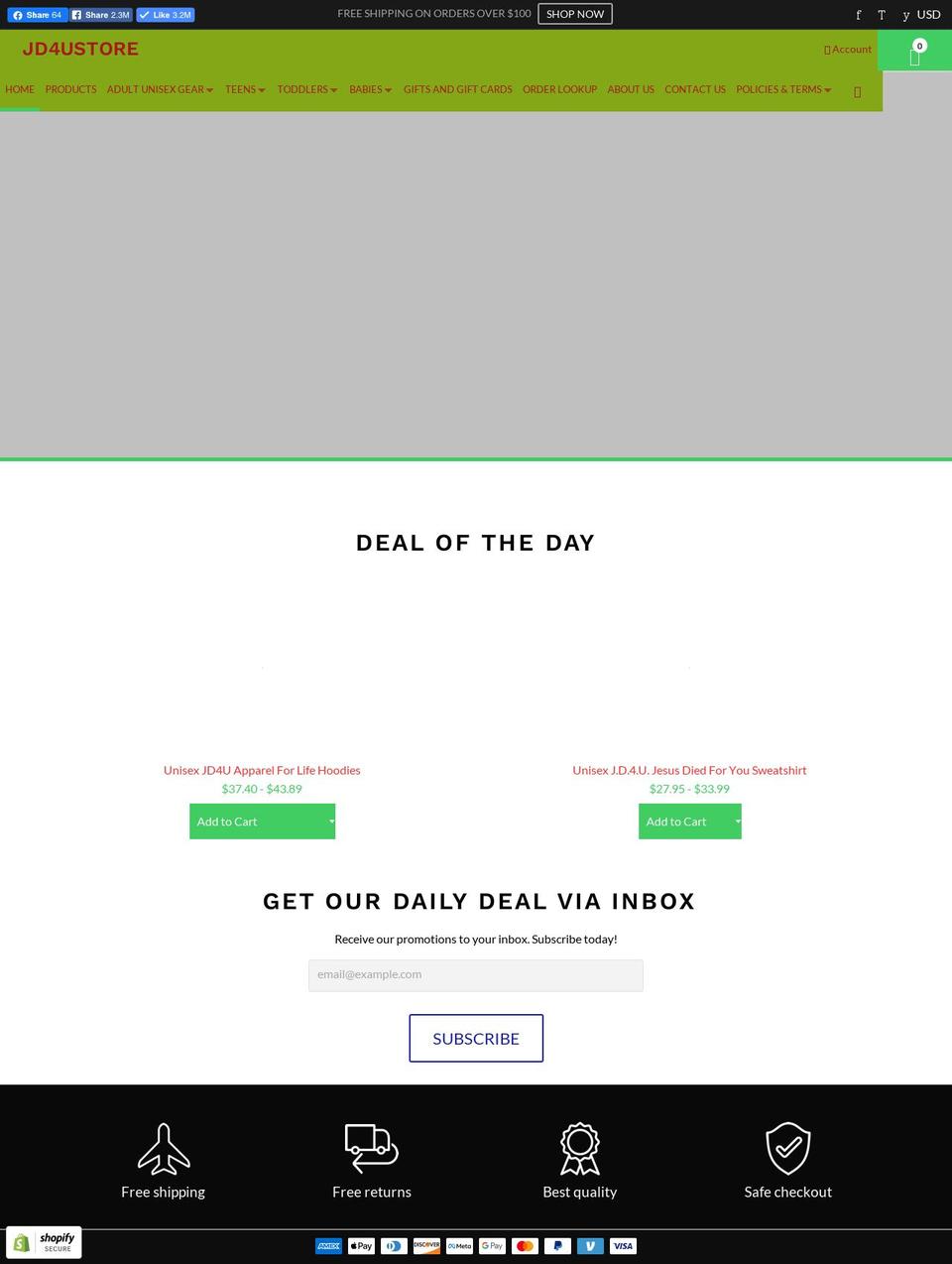 jd4ustore.com shopify website screenshot