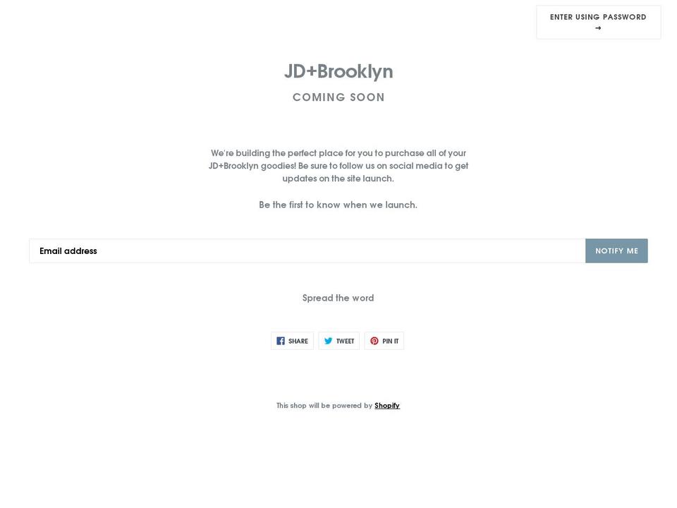 jdandbrooklyn.com — Shopify storefront screenshot