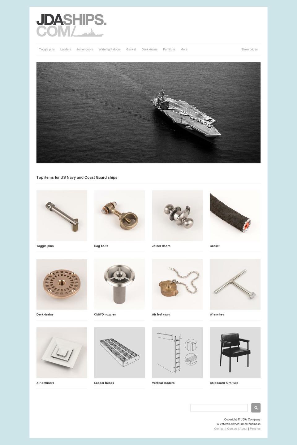 jdaships.com shopify website screenshot