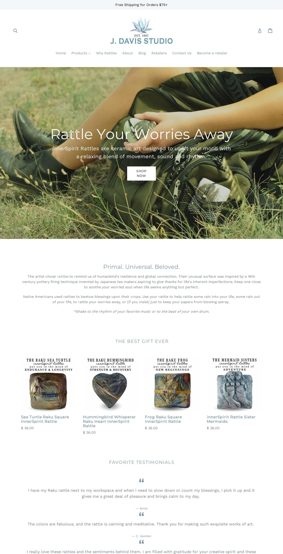 jdavisstudio.com shopify website screenshot