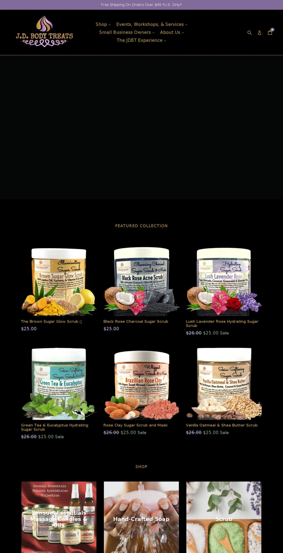 jdbodytreats.com — Shopify storefront screenshot