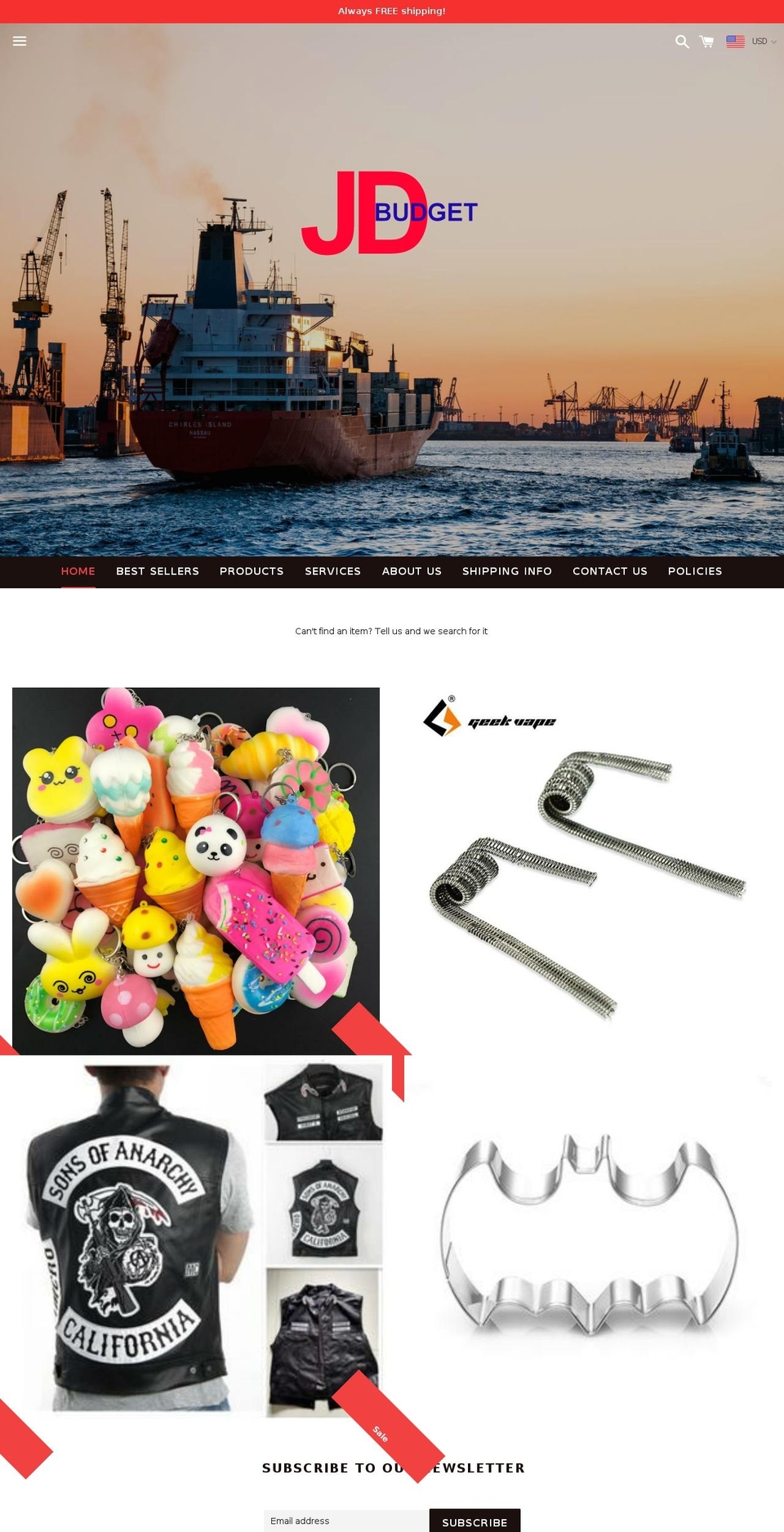 jdbudget.com — Shopify storefront screenshot