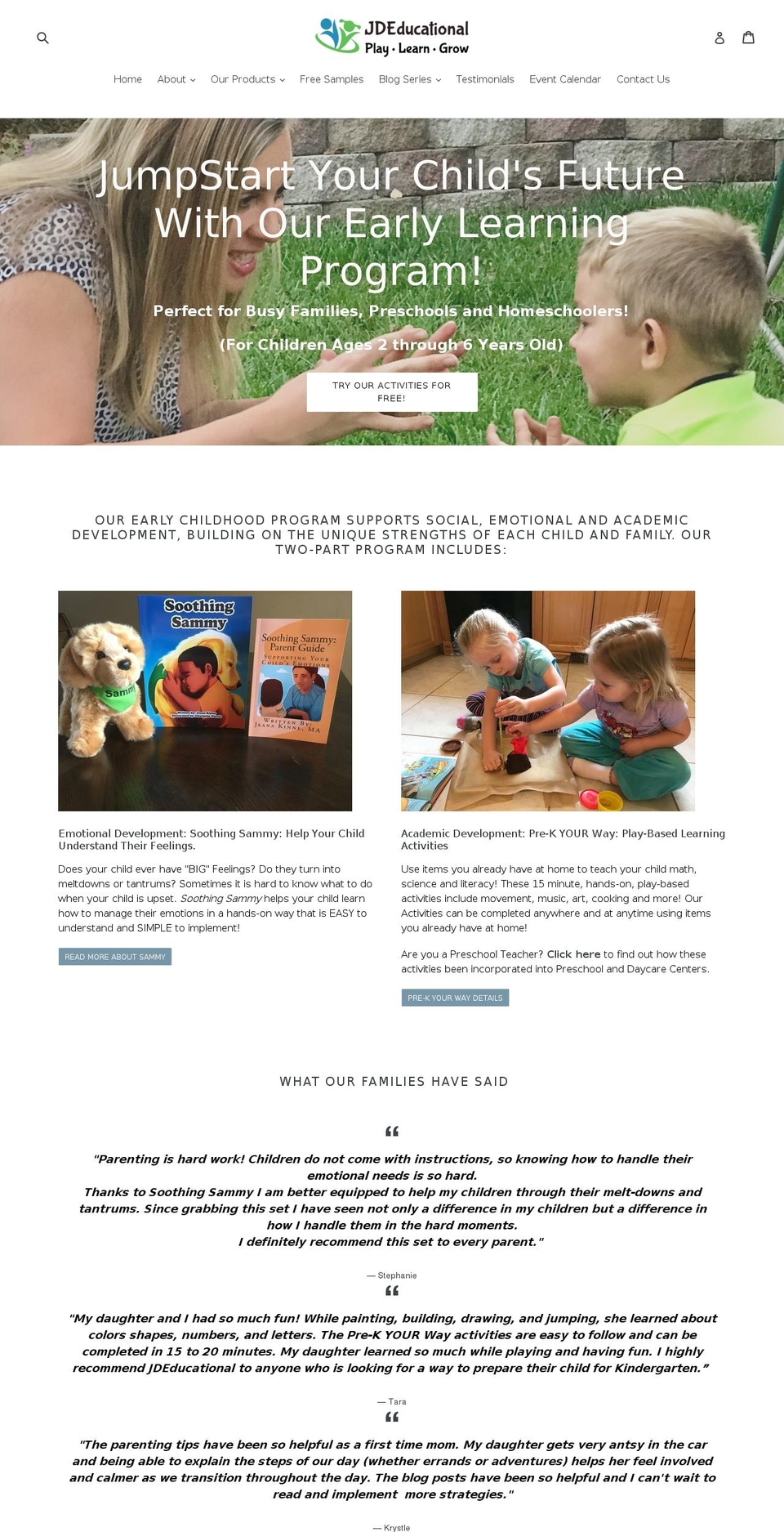 jdeducational.com shopify website screenshot