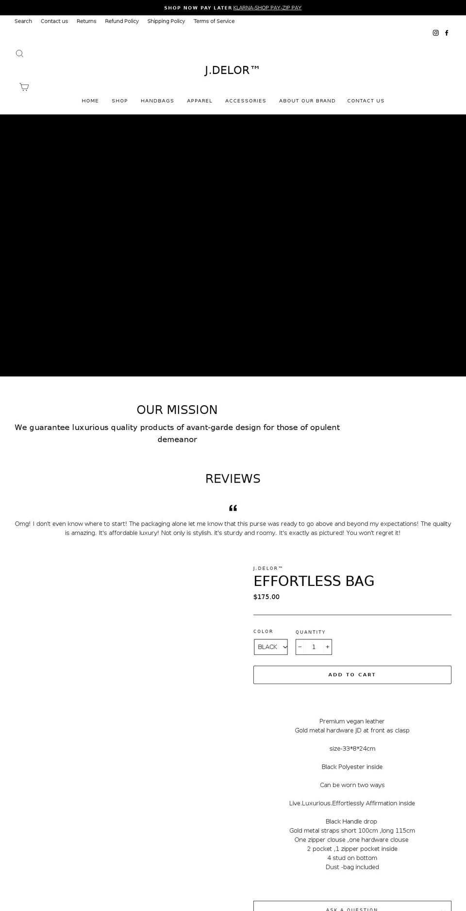 jdelor.com shopify website screenshot