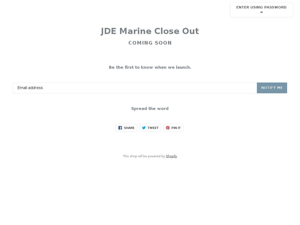 jdemarinecloseout.com shopify website screenshot