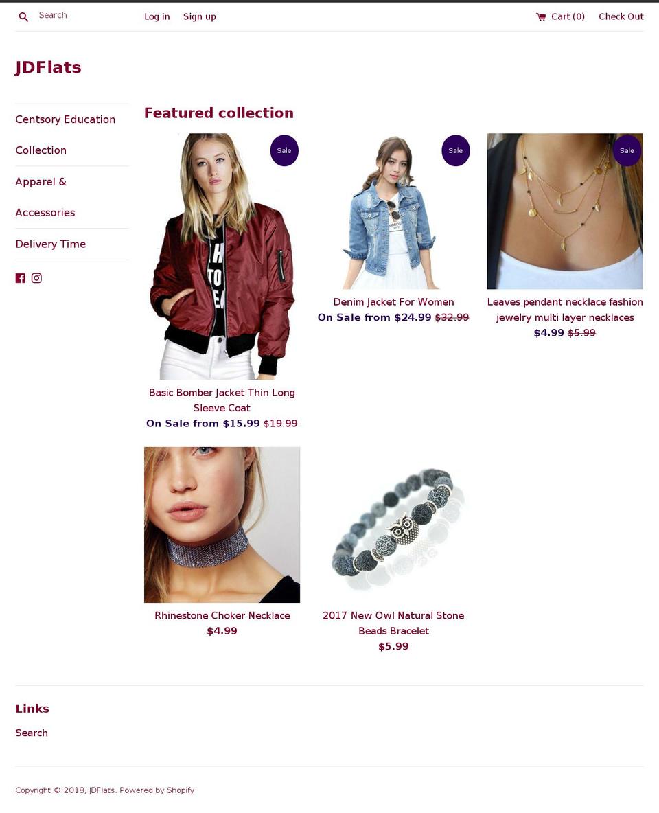 jdflats.com — Shopify storefront screenshot
