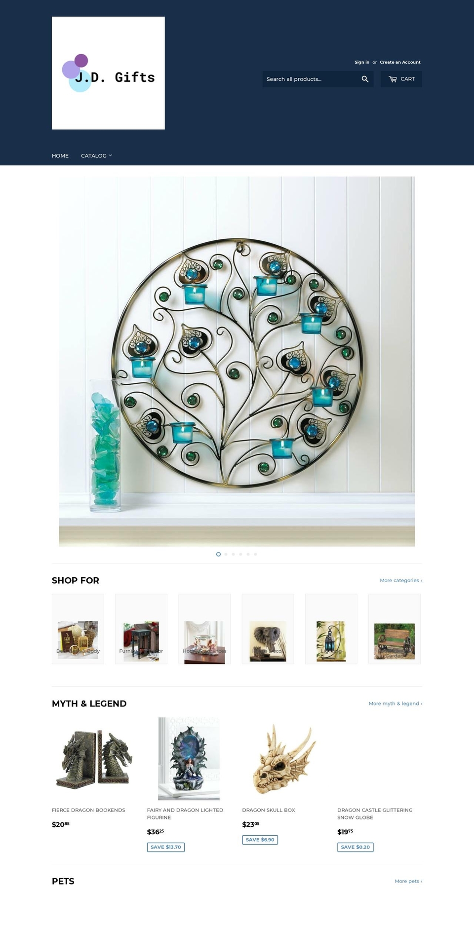 jdgifts.net shopify website screenshot