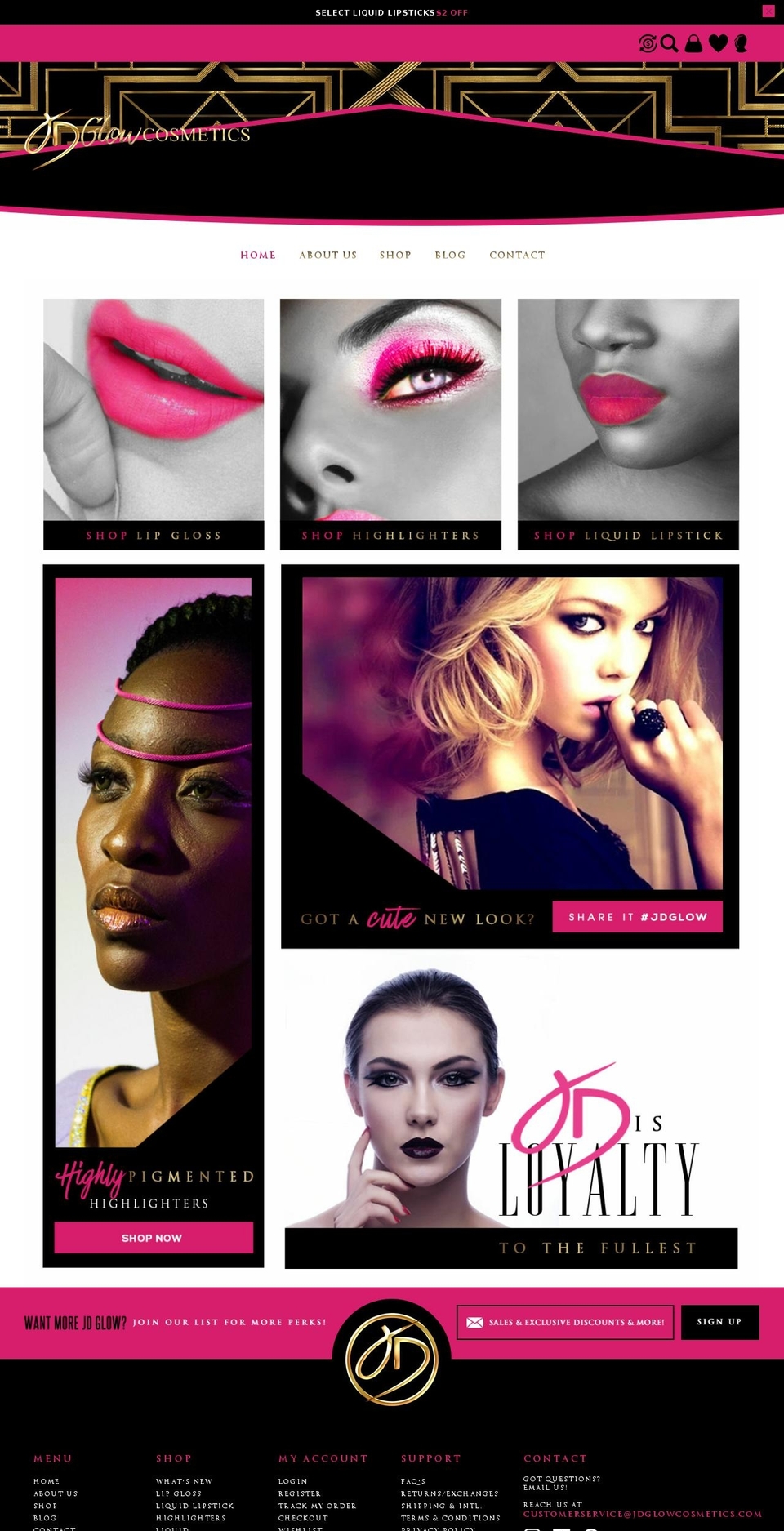 jdglowcosmetics.com shopify website screenshot