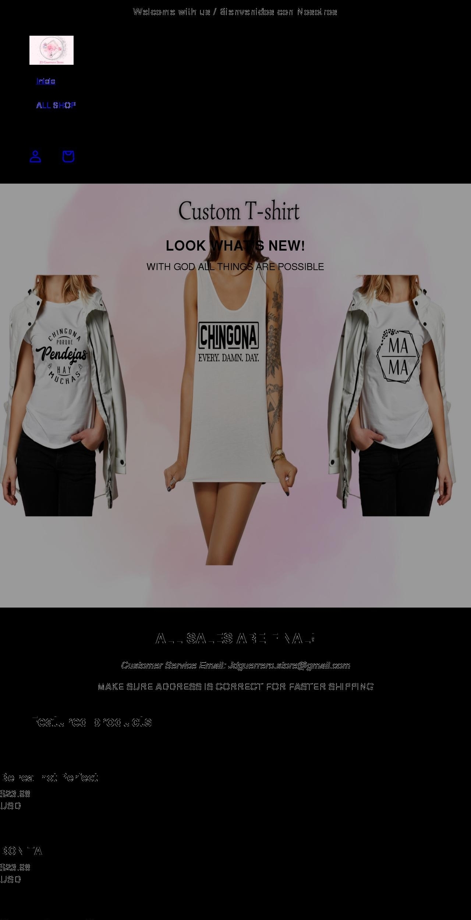 jdguerrerostore.com shopify website screenshot