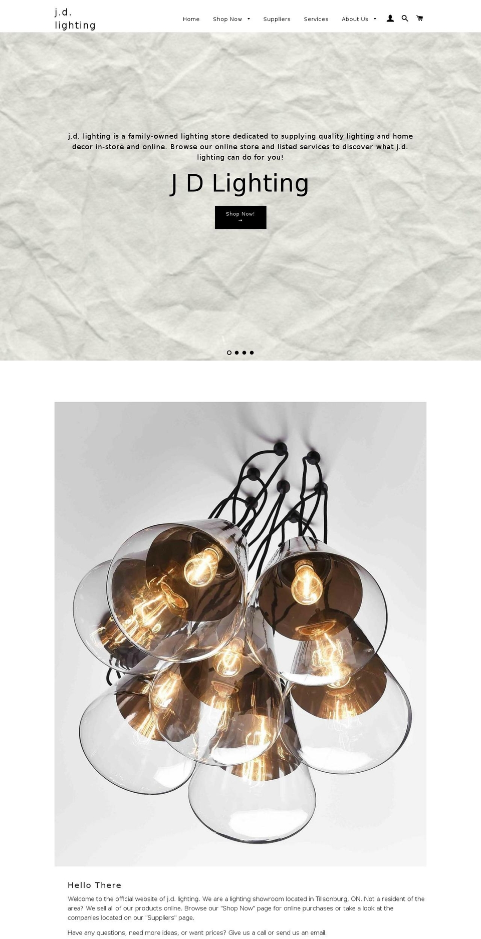 jdlighting.ca shopify website screenshot