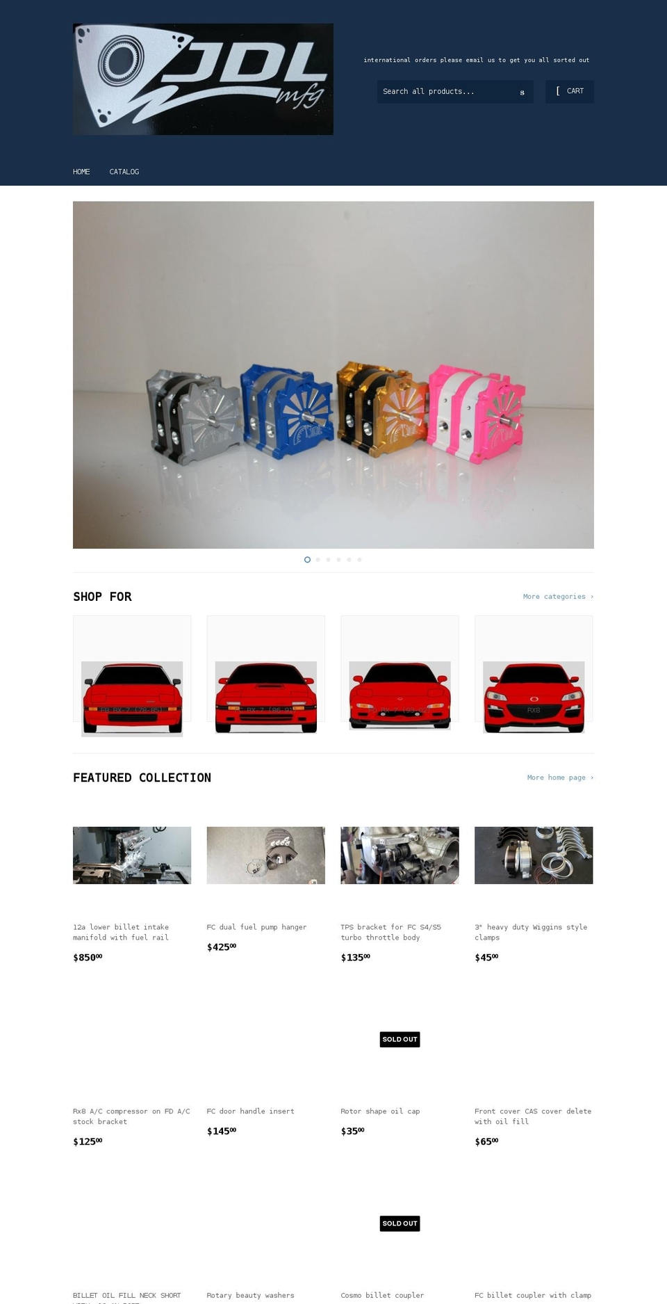 jdlmfg.com shopify website screenshot