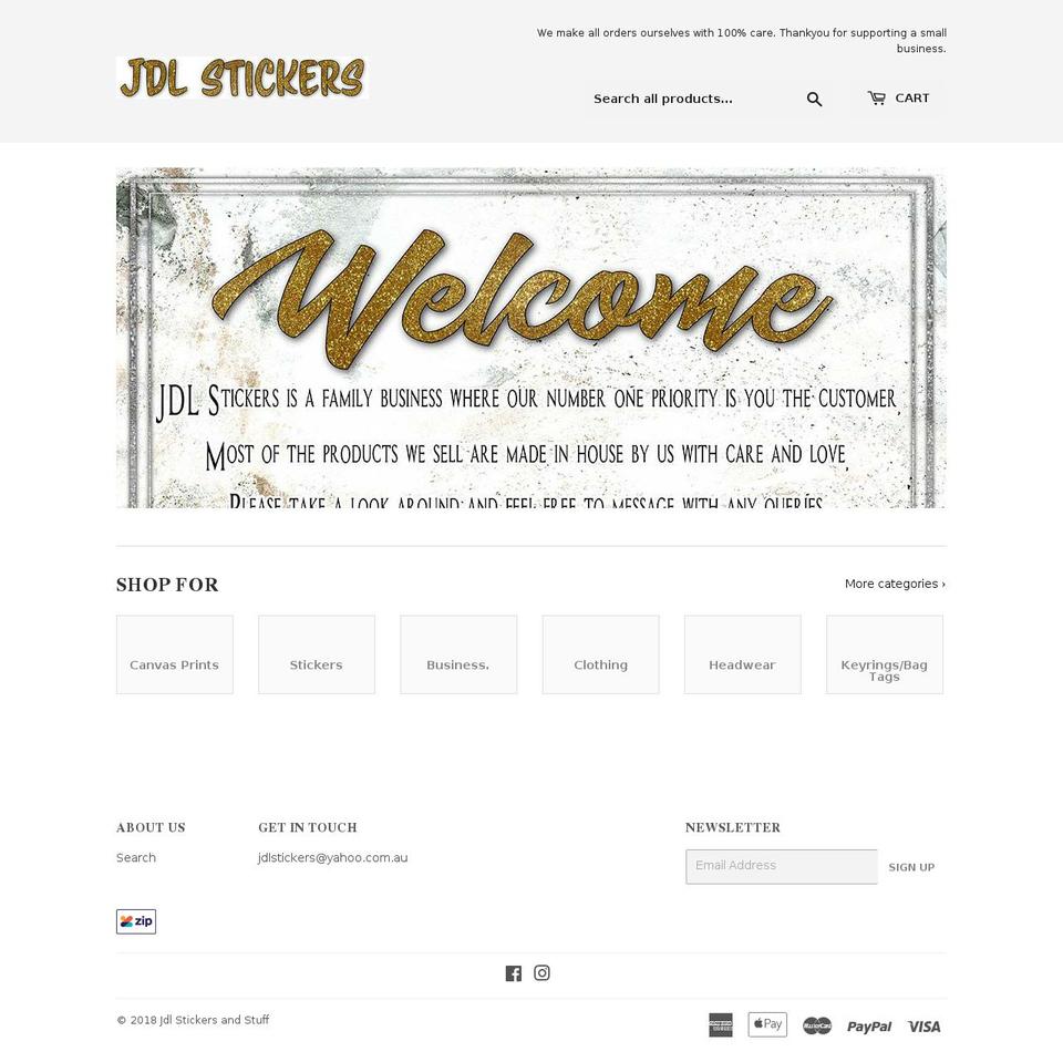 jdlstickers.com — Shopify storefront screenshot
