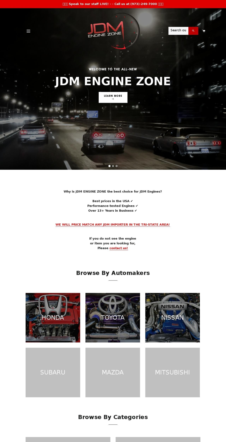 jdmenginezone.com shopify website screenshot
