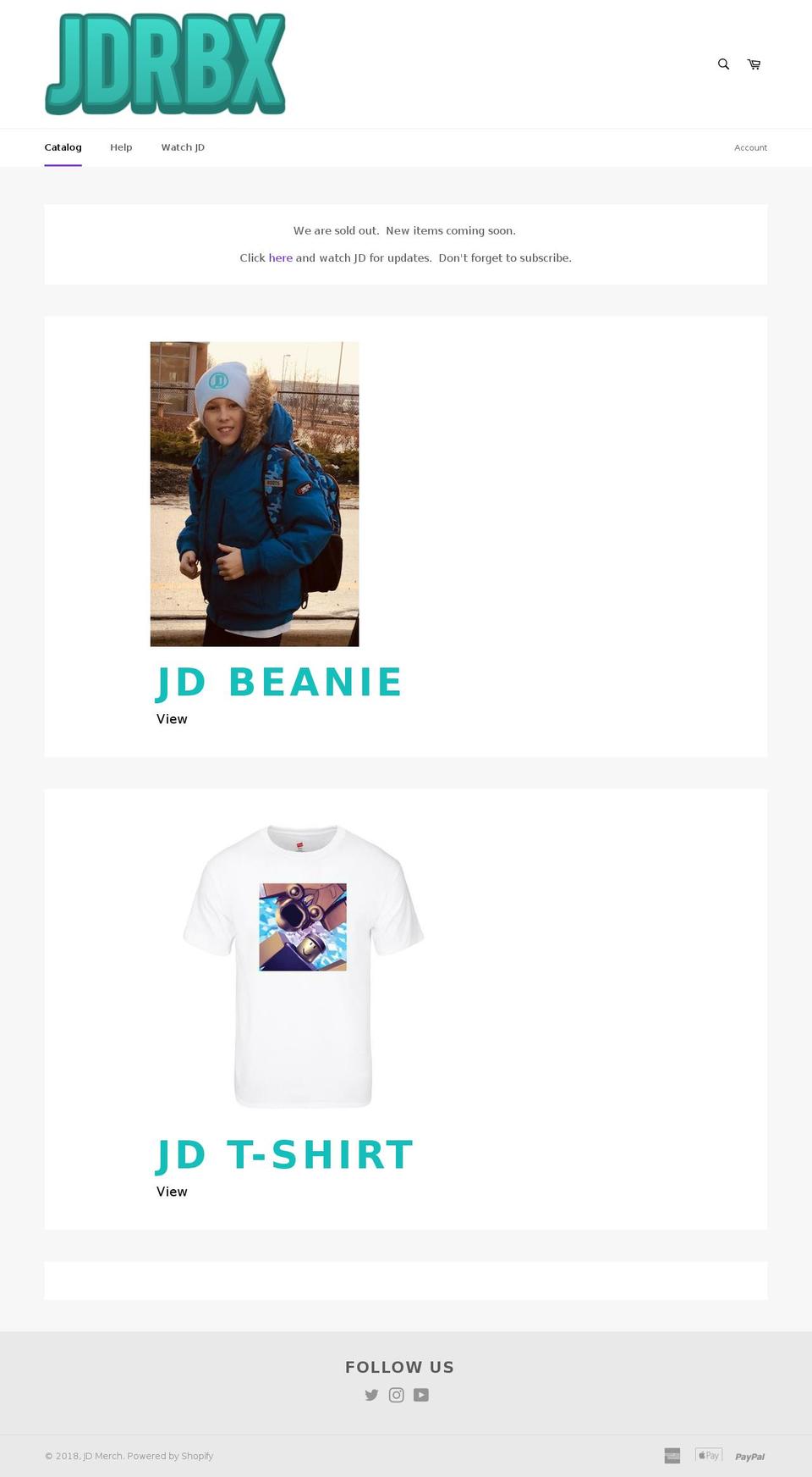 jdmerch.com shopify website screenshot