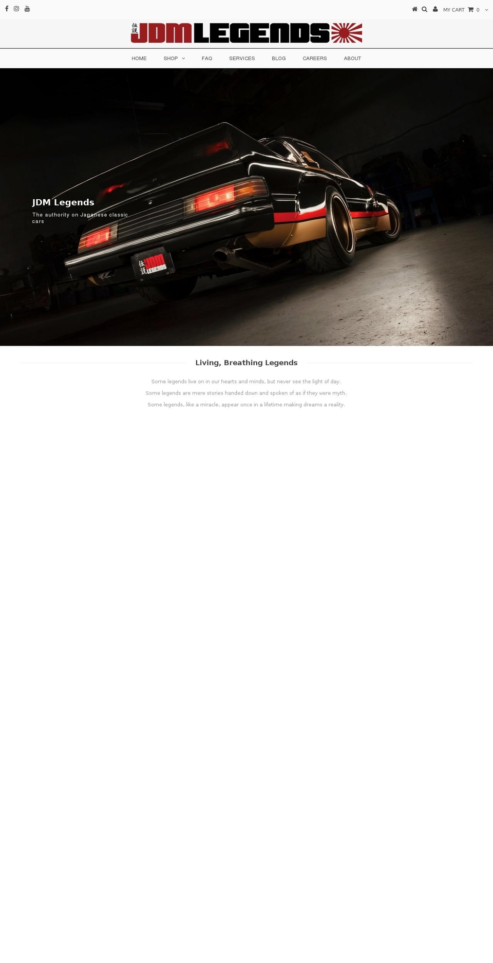 jdmlegends.com shopify website screenshot