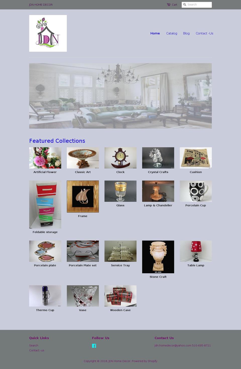 jdnhomedecor.com — Shopify storefront screenshot