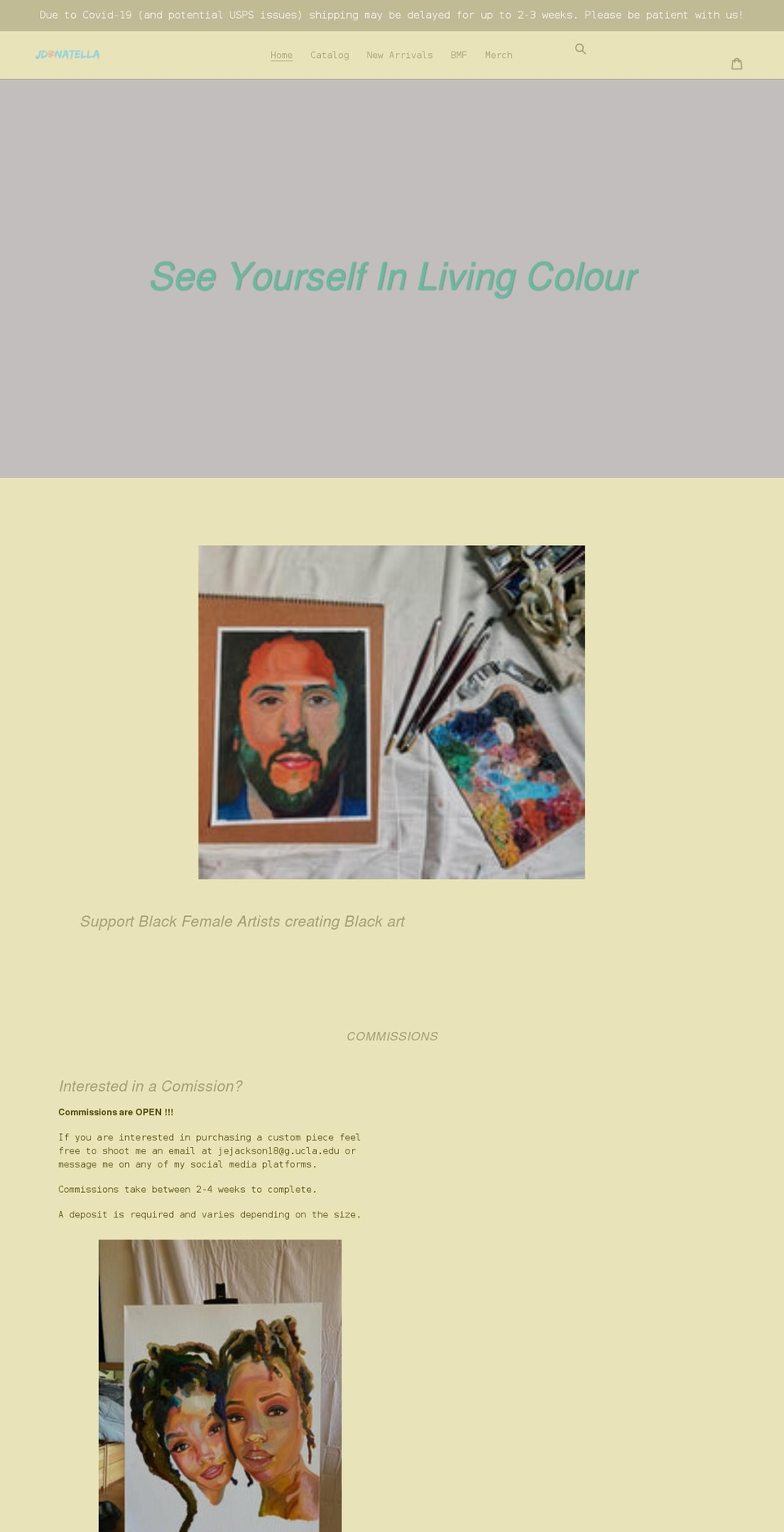 jdonatella.com shopify website screenshot