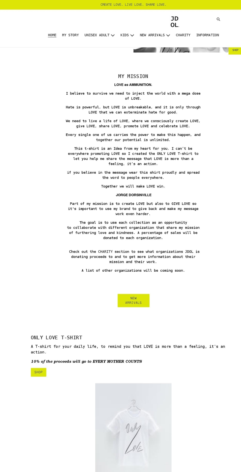 jdonlylove.com shopify website screenshot