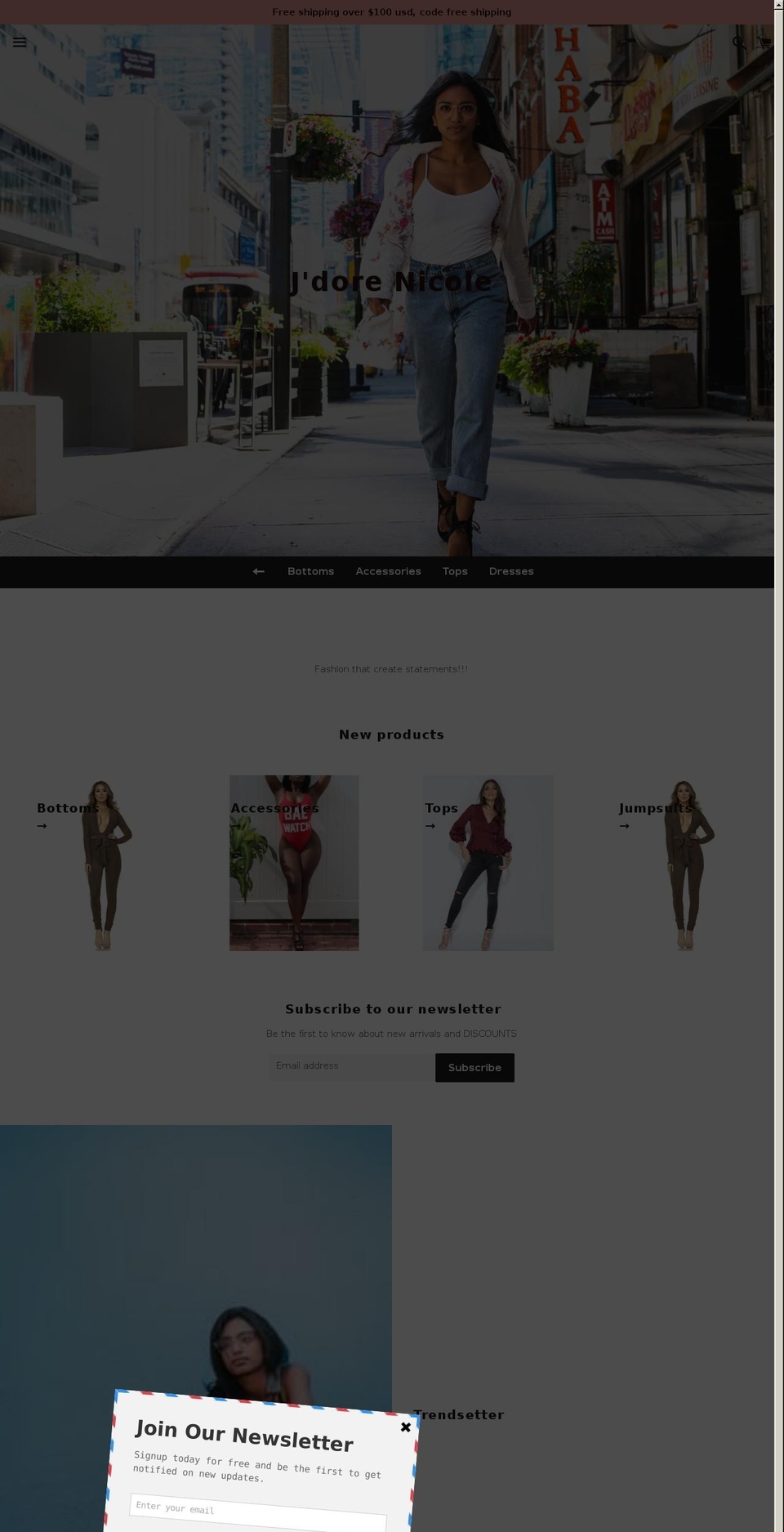 jdorenicole.com shopify website screenshot