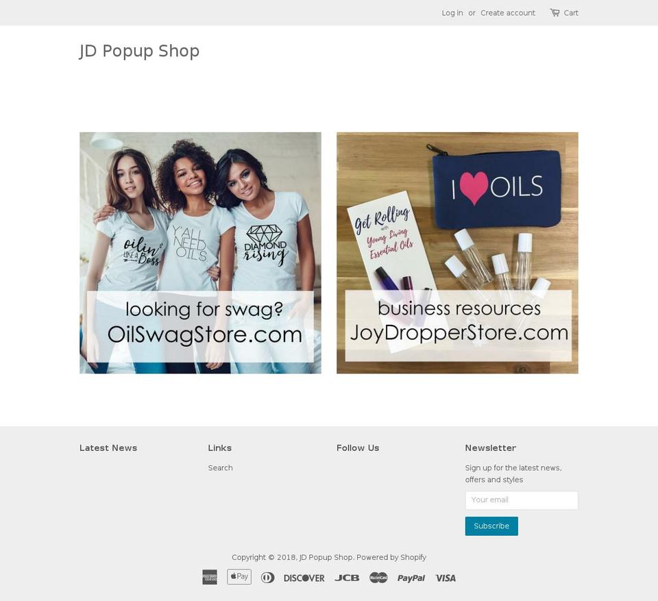 jdpopupshop.com — Shopify storefront screenshot