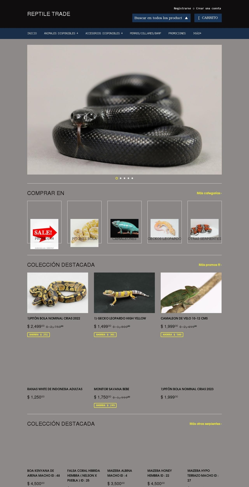 jdreptiles.myshopify.com — Shopify storefront screenshot
