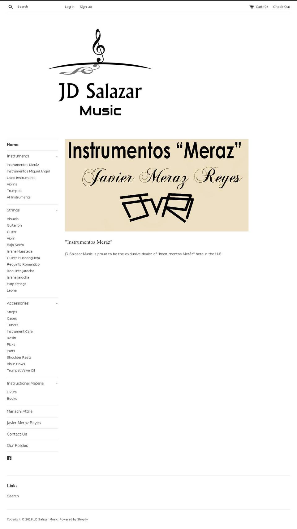 jdsalazarmusic.com — Shopify storefront screenshot