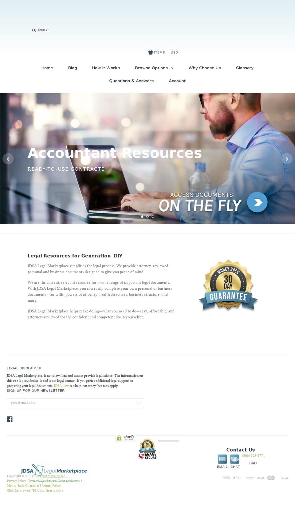 jdsalegalmarketplace.com — Shopify storefront screenshot