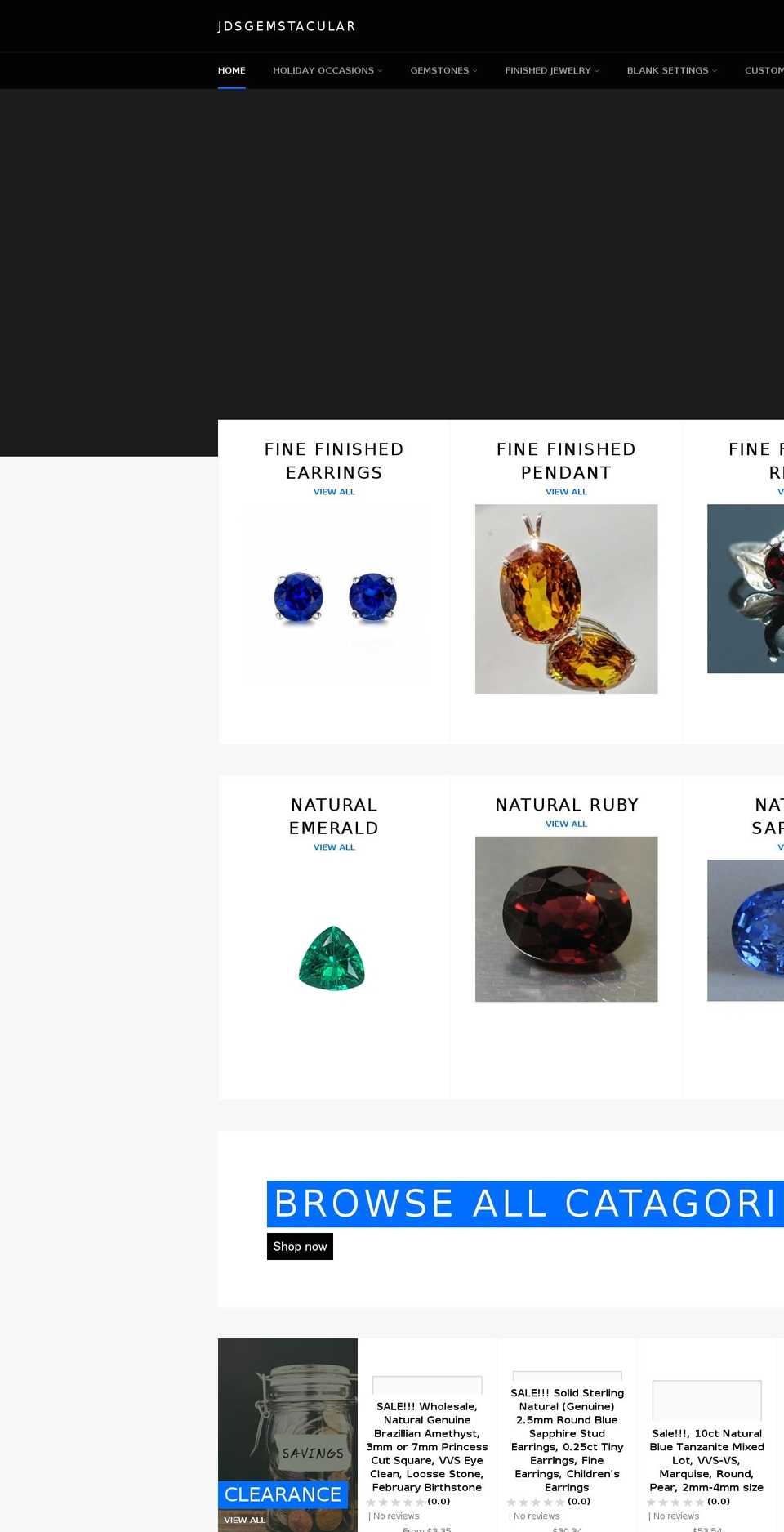 jdsgemstacular.com shopify website screenshot