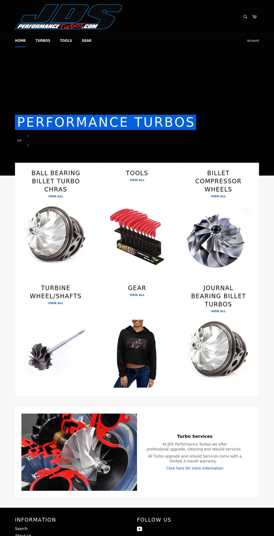 jdsperformanceturbos.com shopify website screenshot