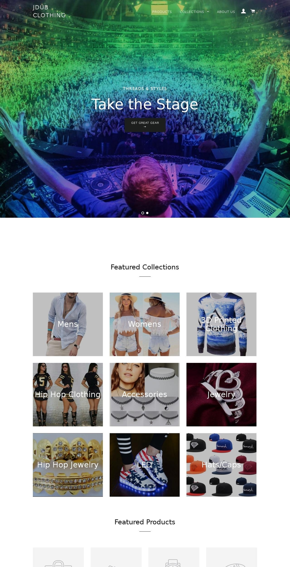 jdubclothing.com shopify website screenshot