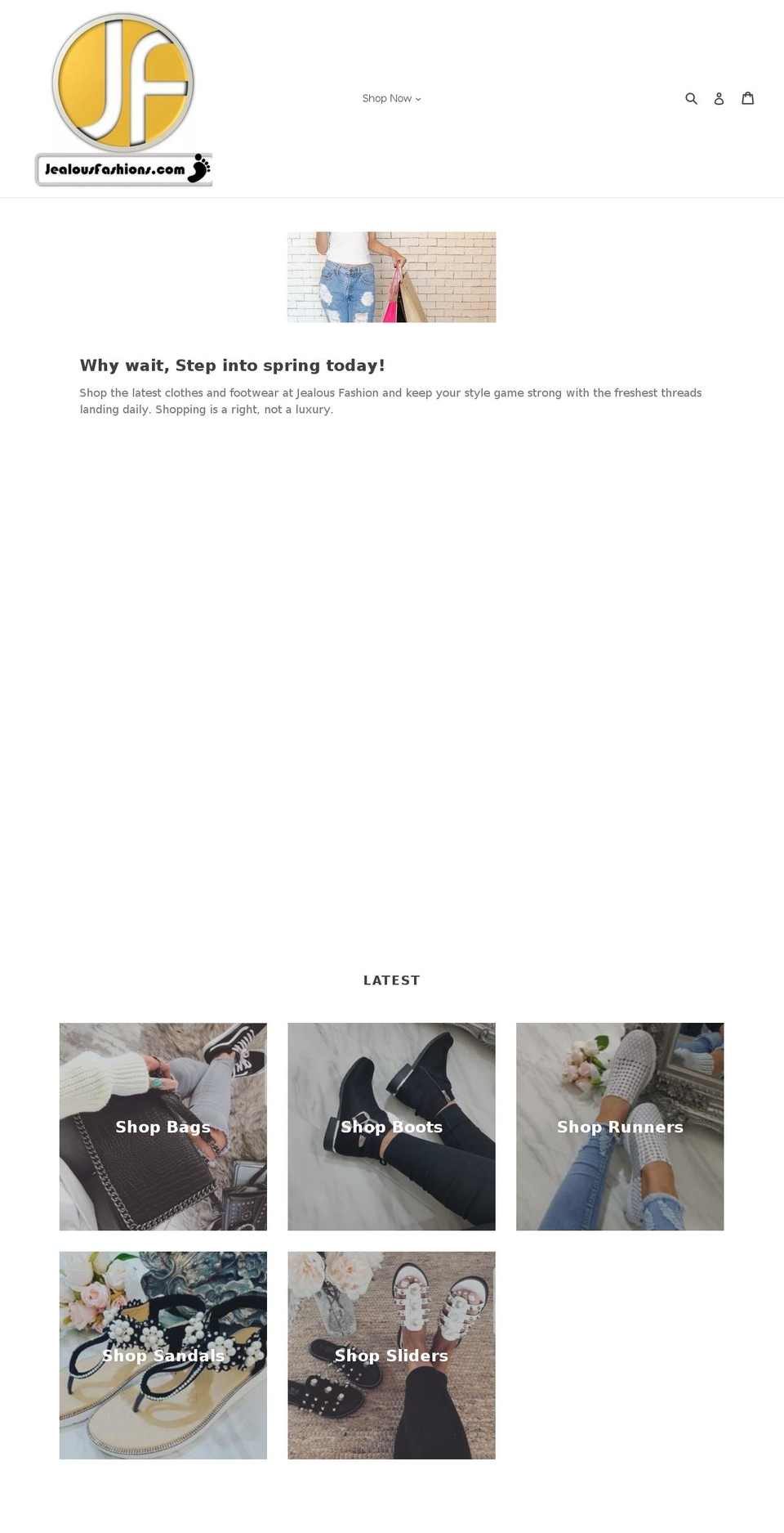 jealousfashions.com — Shopify storefront screenshot