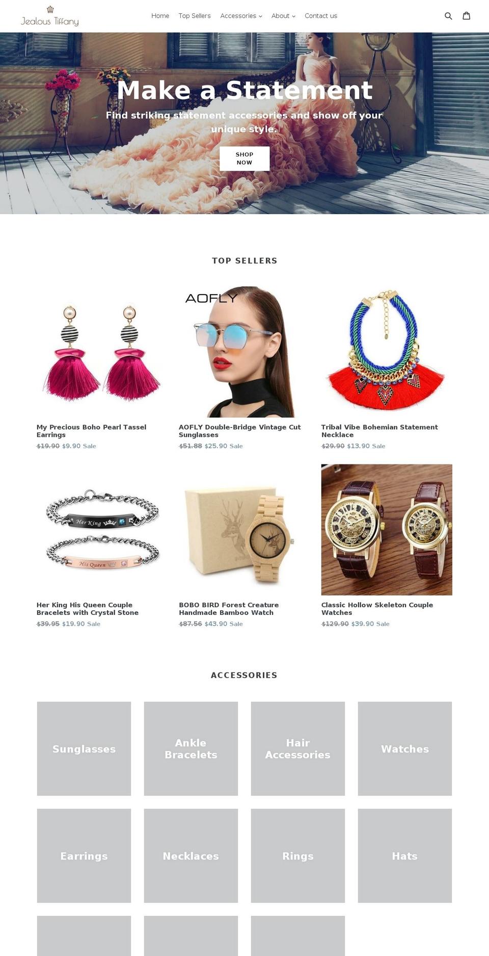 jealoustiffany.com — Shopify storefront screenshot