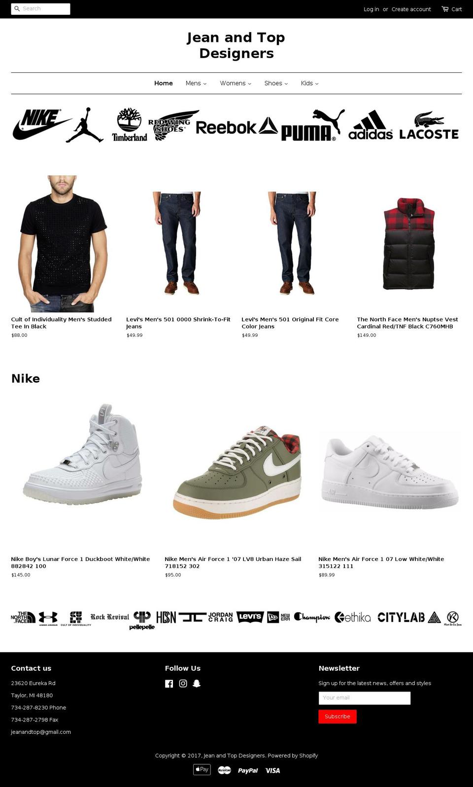 jeanandtop.com shopify website screenshot