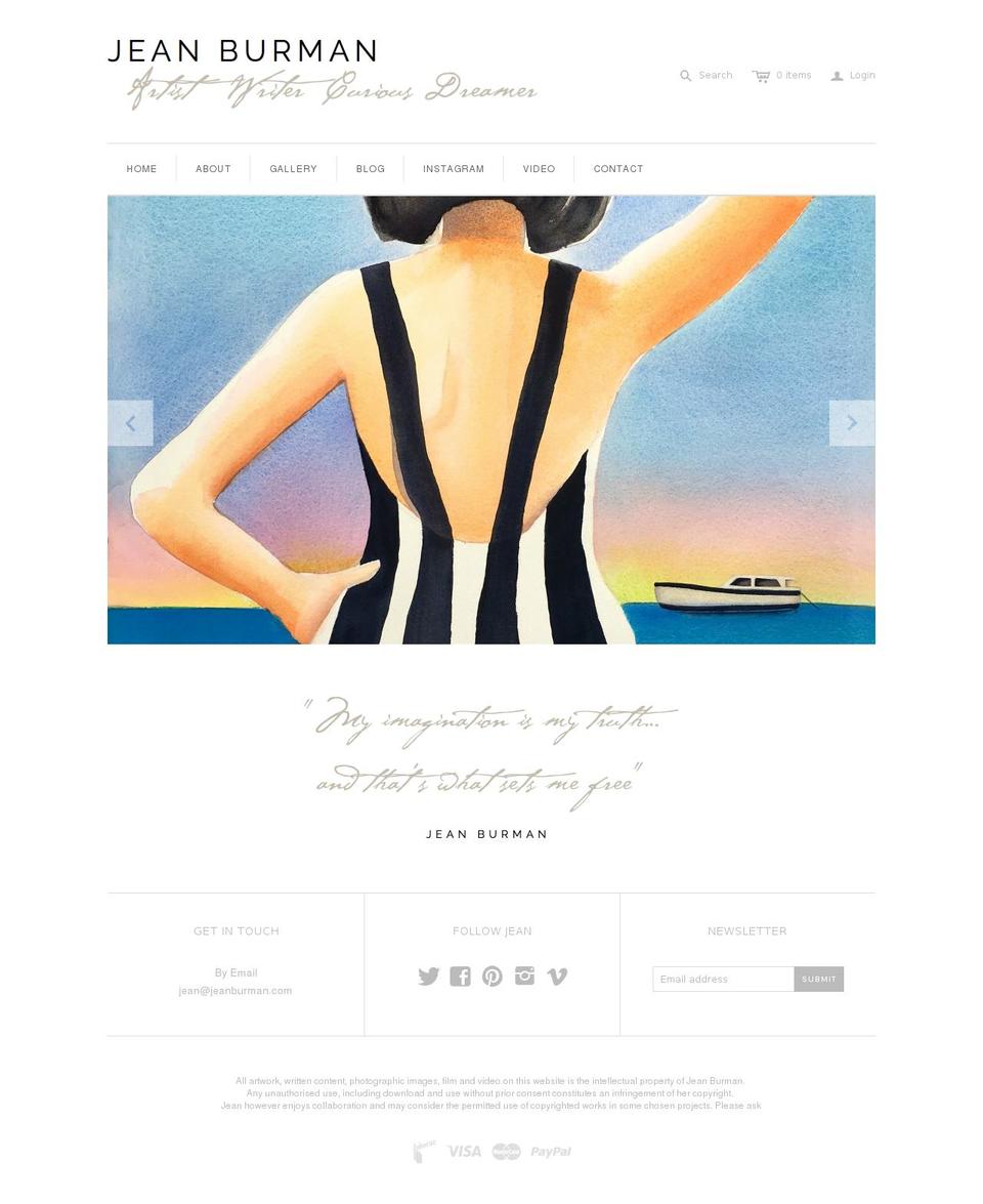 jeanburman.com — Shopify storefront screenshot