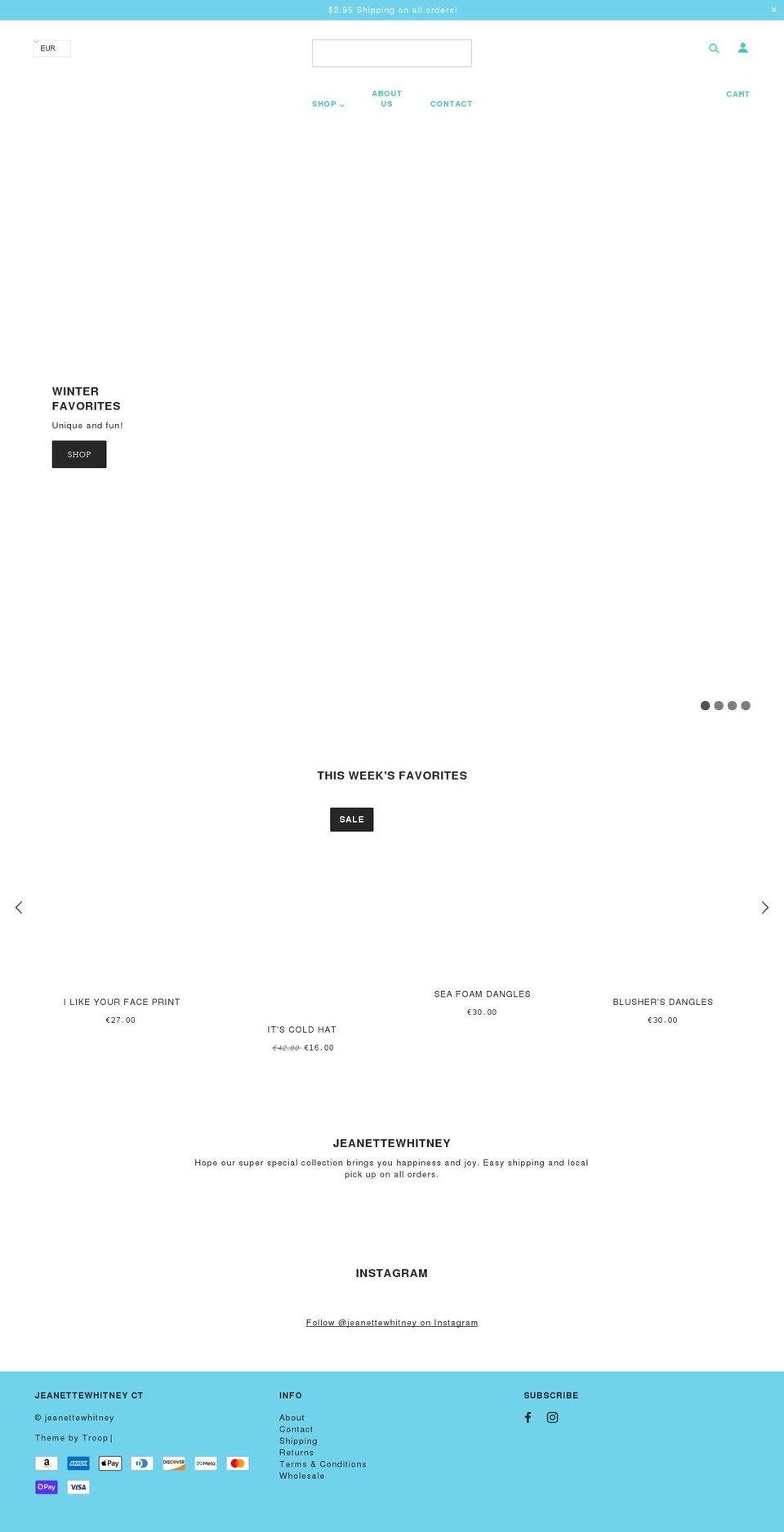jeanettewhitney.com shopify website screenshot