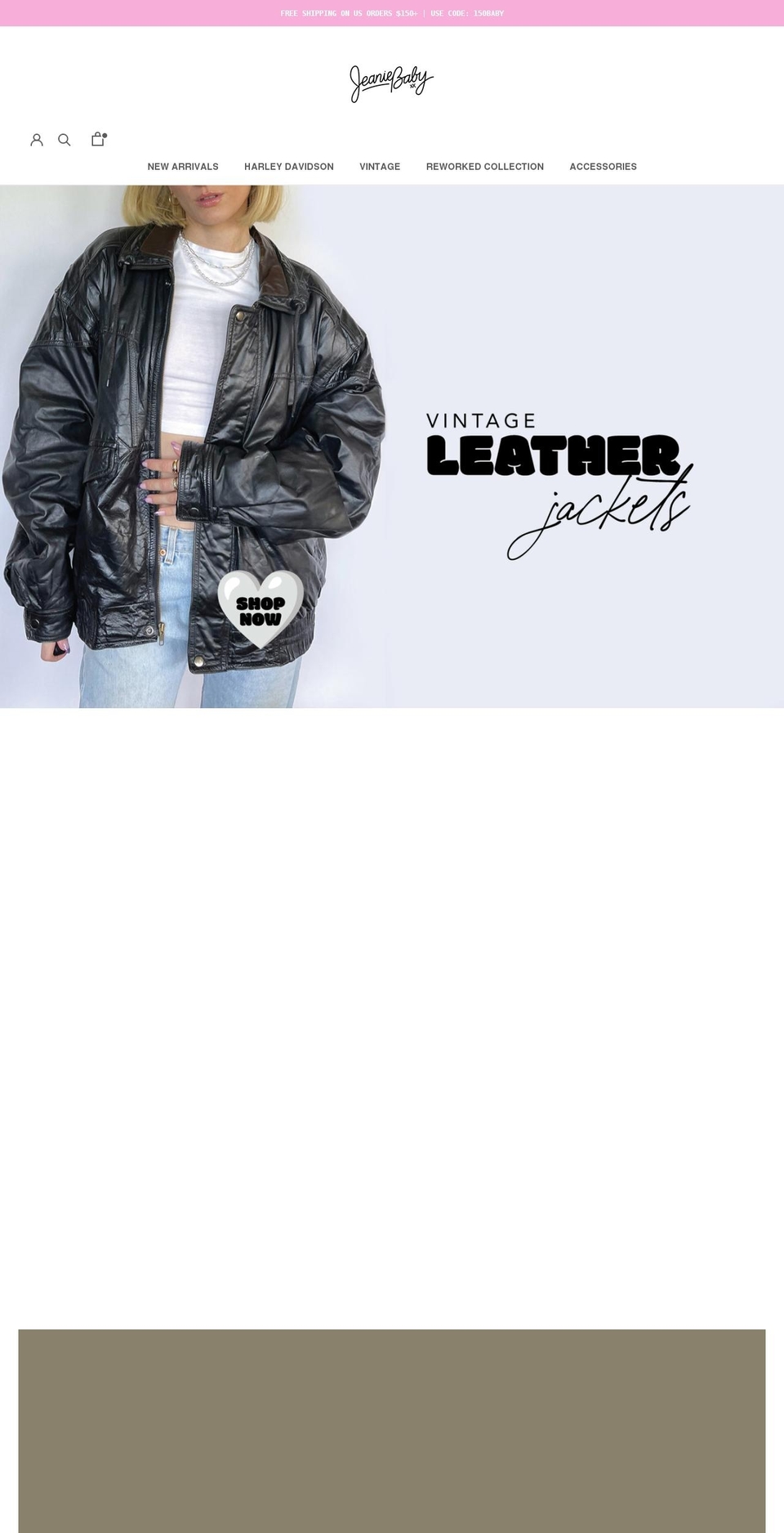 jeaniebaby.com shopify website screenshot