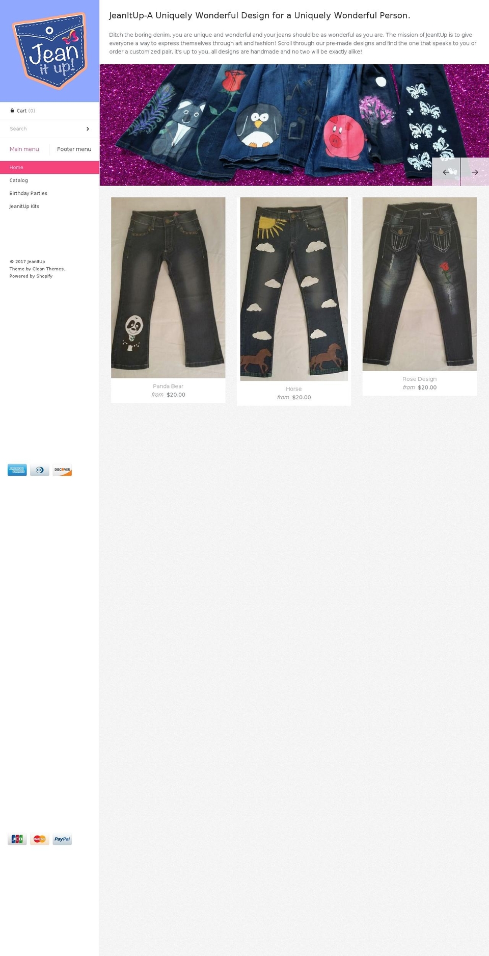 jeanitup.com shopify website screenshot