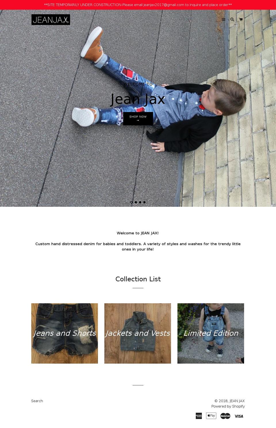 jeanjax.com — Shopify storefront screenshot