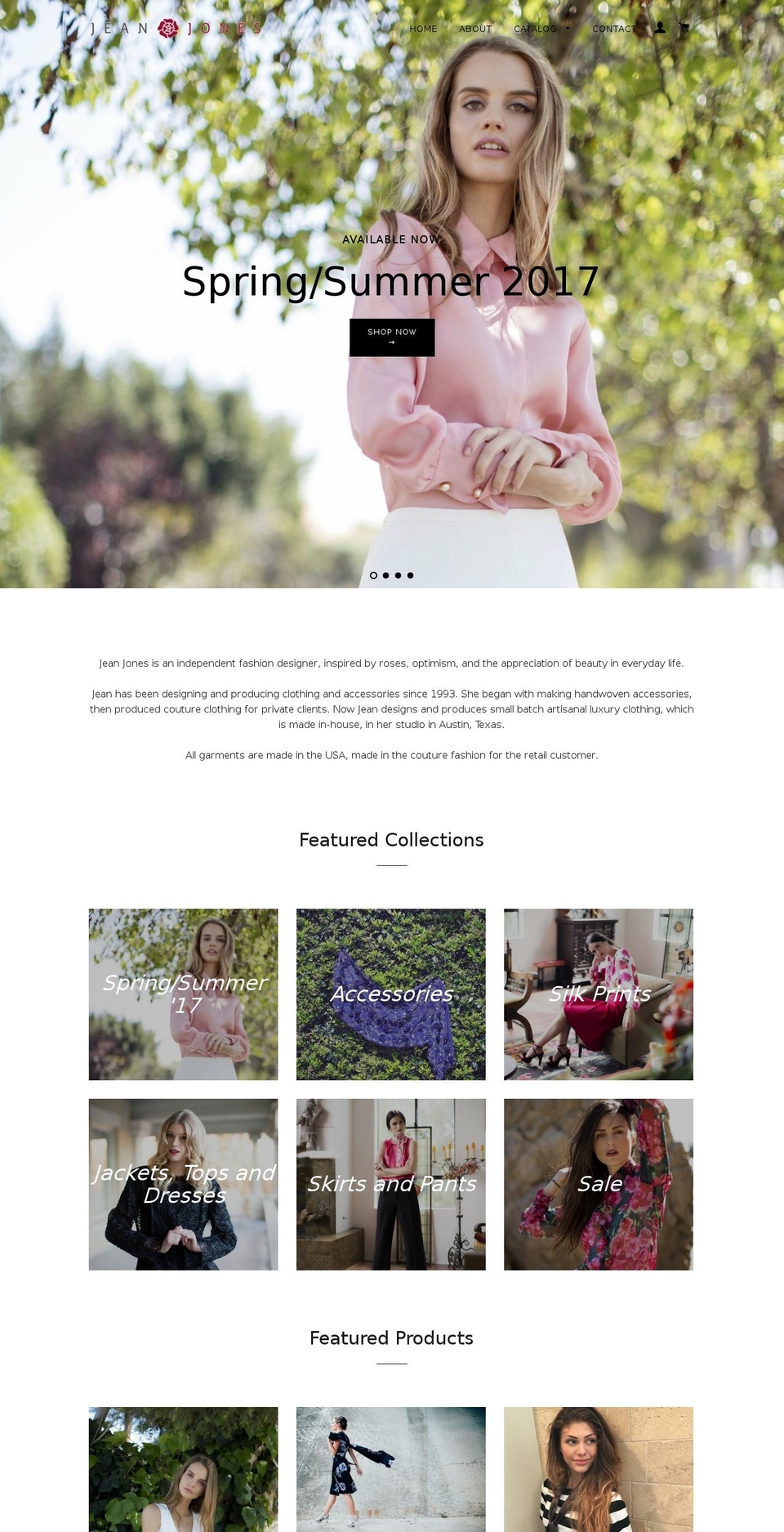 jeanjones.com shopify website screenshot