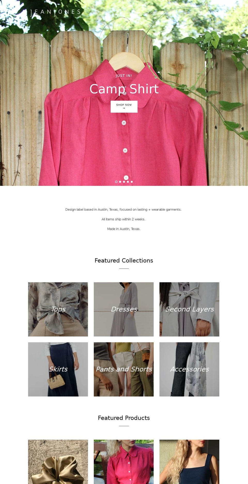 jeanjonescouture.com — Shopify storefront screenshot
