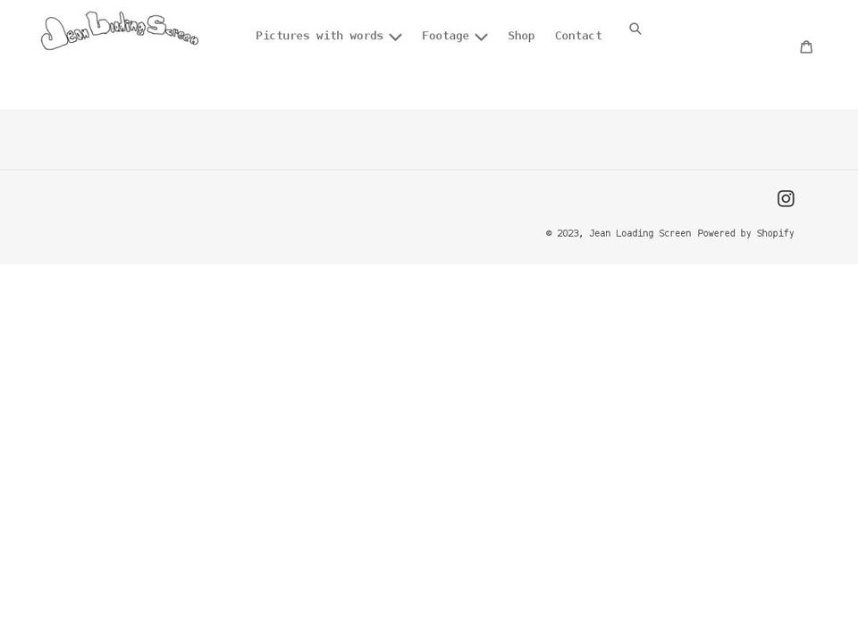 jeanloadingscreen.com shopify website screenshot