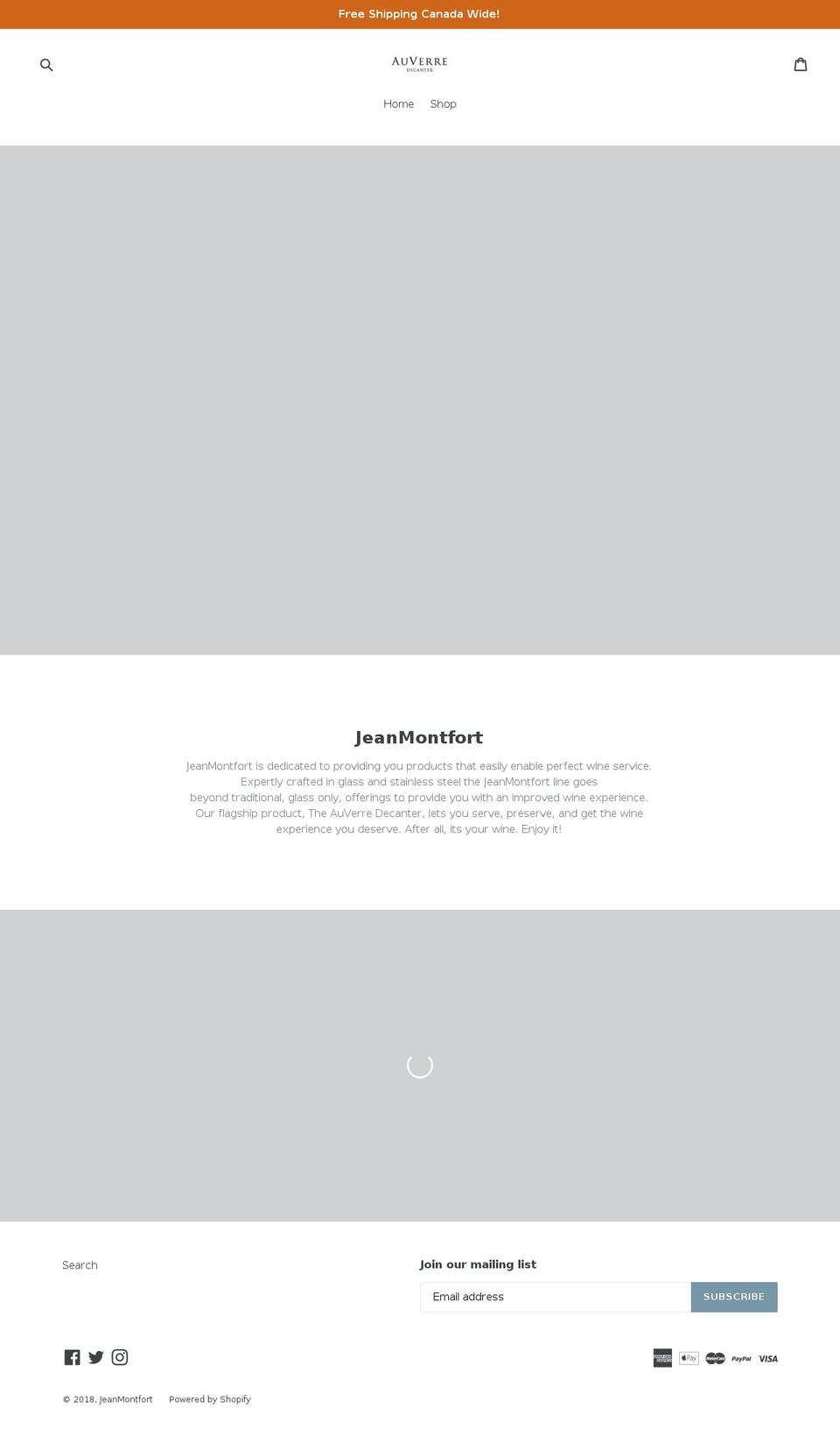 jeanmontfort.com — Shopify storefront screenshot