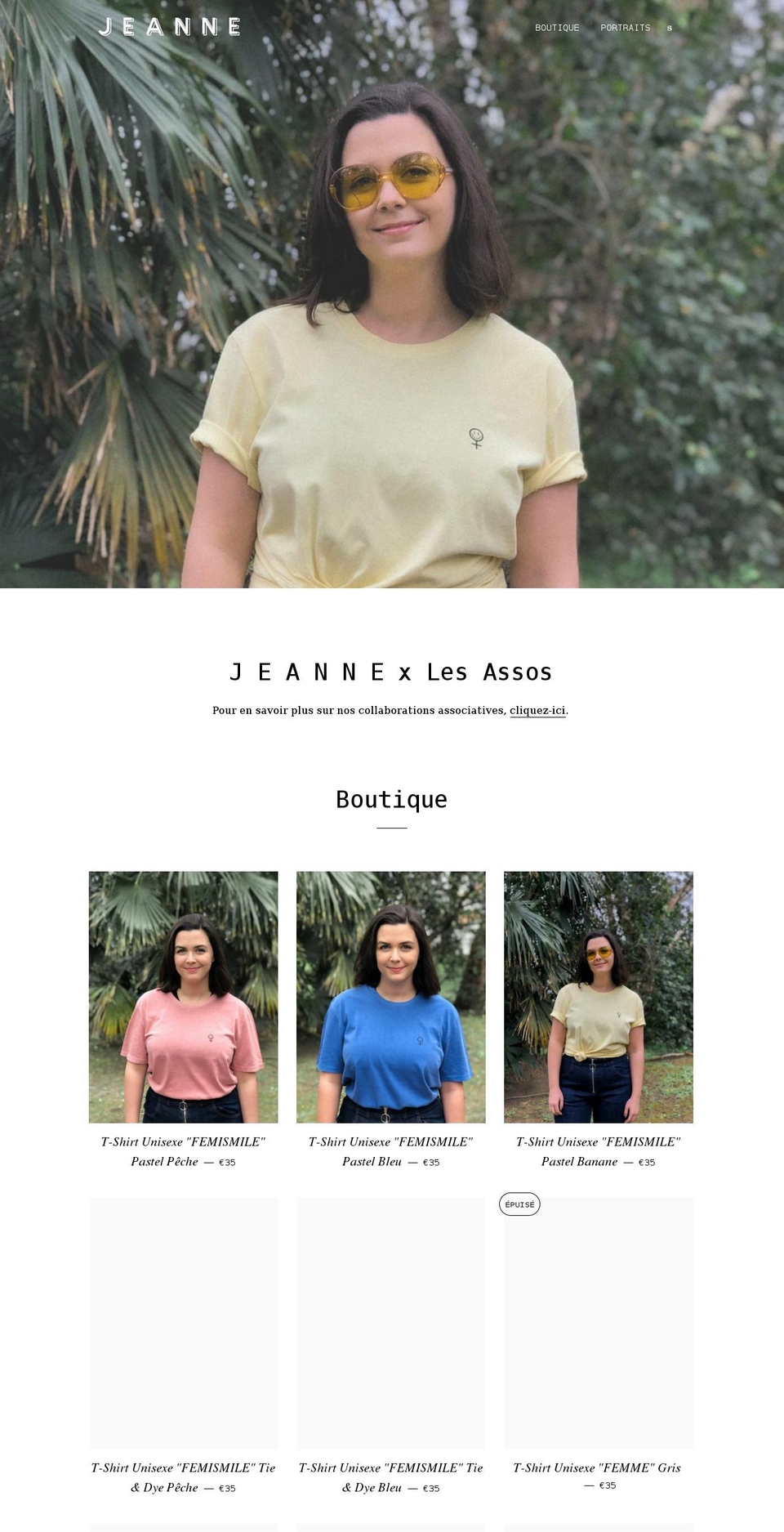 March Shopify theme site example jeanneclothing.com