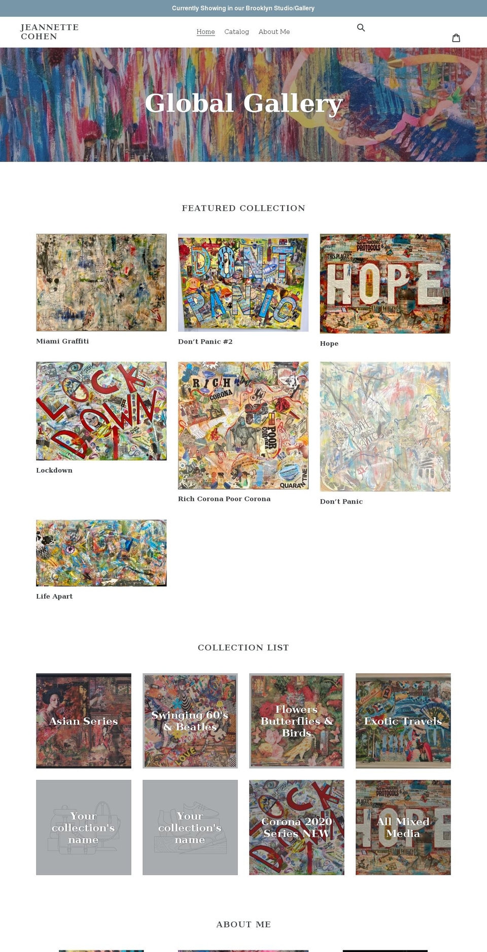 jeannettecohen.com shopify website screenshot